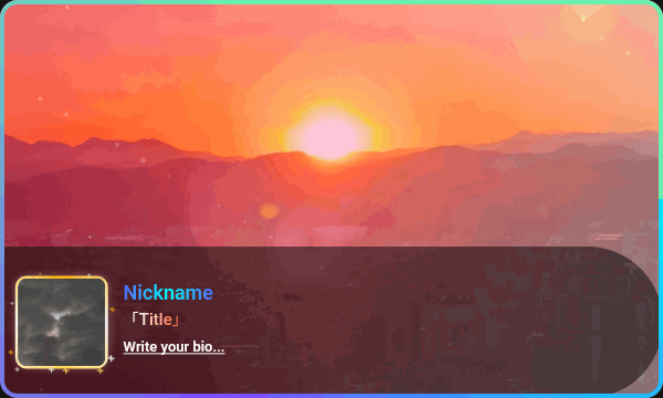 Profile Card Maker sample — card mode with shimmer border and animation